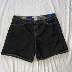 route 66 black denim boyfriend shorts